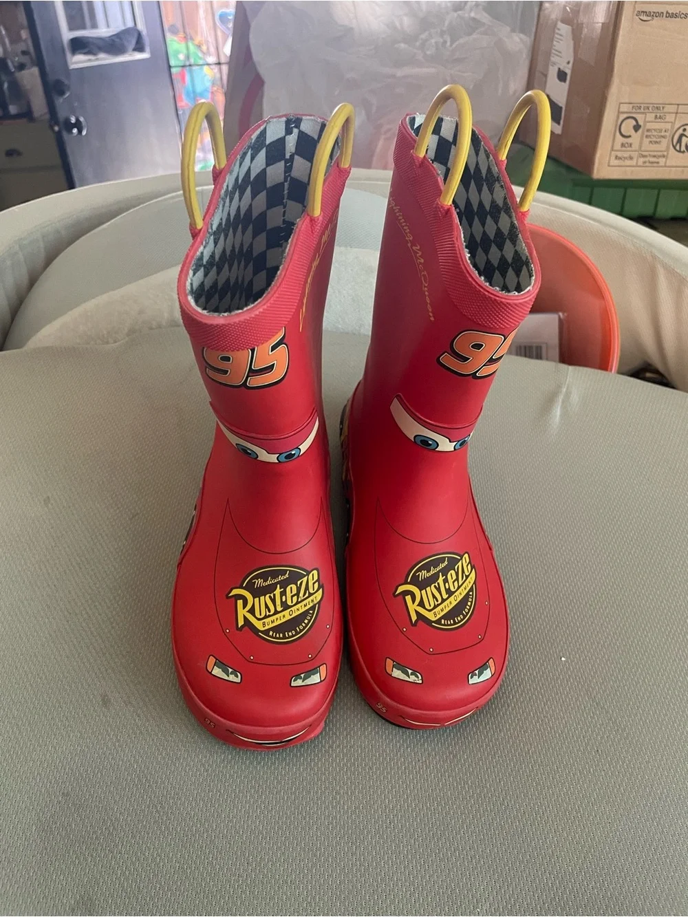 Disney Kids Red Lightning McQueen Rain Boots